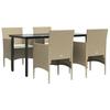 Vidaxl 5-Piece Garden Furniture Set with Cushions, Beige-Black