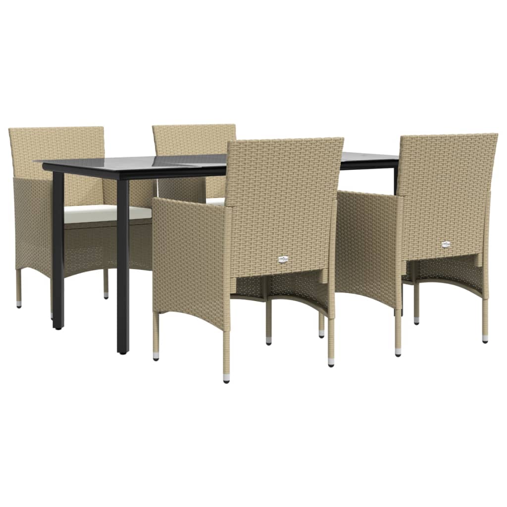 Vidaxl 5-Piece Garden Furniture Set with Cushions, Beige-Black