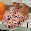 Plus Size Women's Vulcanize Shoes Spring and Autumn Casual Halloween Pumpkin Print Canvas Shoes Fashion Flat Shoes Zapatos Mujer