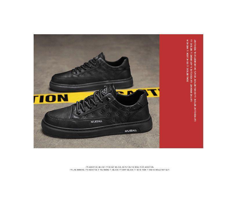 2025 Men's Summer Fashion Casual Non-Slip Leather Skate Shoes - Versatile and Wear-Resistant