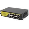 AI POE Switch 8 POE Ports and 2 Uplink 100Mbps High Speed 120W Metal Power Supply Ethernet Network Switch Extend 250M