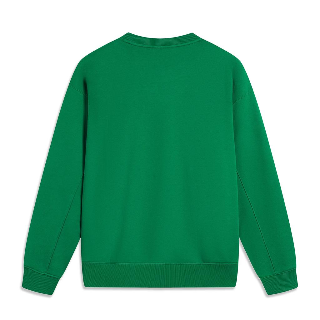 Li Ning Basketball Series Anti-Five Series Buchstaben Rundhals Bequem Atmungsaktiv Vielseitig Lockeres Sweatshirt Herren Sweatshirt Grün AWDUF71-1