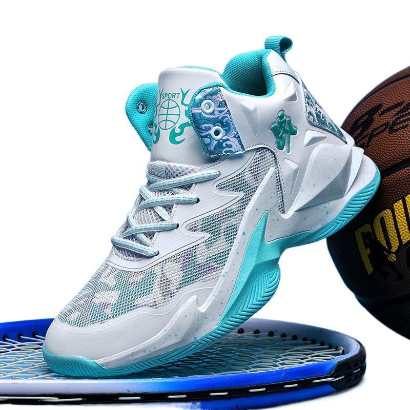 Basketball Shoes Men's and Women's Summer New Mesh Breathable Student Trend Sports Shoes Non-slip, Wear-resistant and Shock-absorbing High-top Sneaker