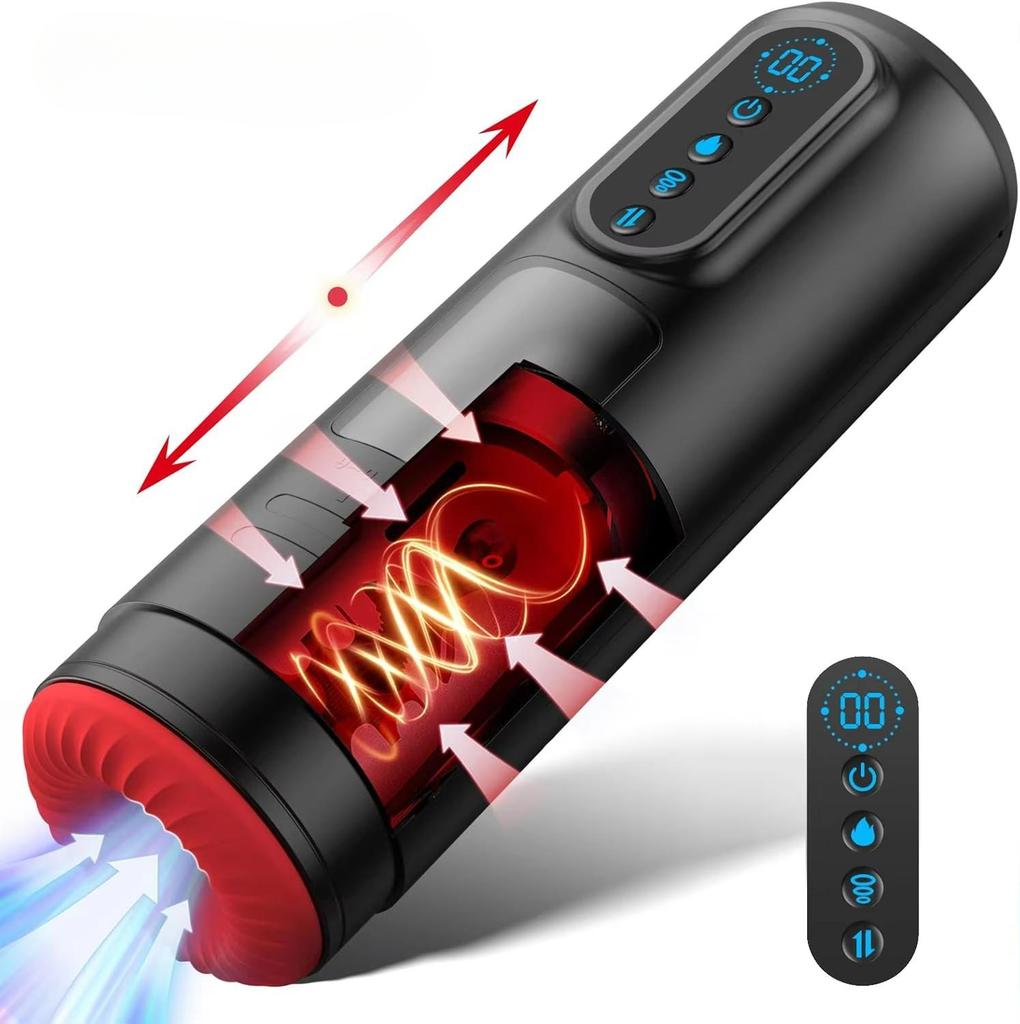 Automatic Male Masturbator with 9 Sucking Thrusting Vibrating Modes Heating Stroker Blowiob Machine LCD Display Sex Toy for Men