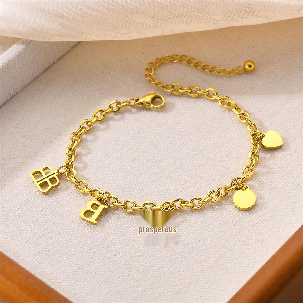 Korean Titanium Steel Four-Leaf Clover Bracelet - Women's Fashion, Versatile & Non-Fading Jewelry