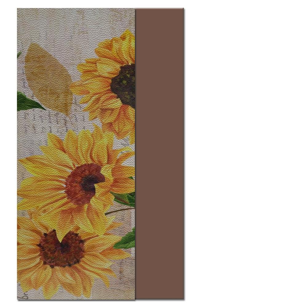 Sunflower Printed Yoga Mat Fitness Floor Mat Pvc Rollable Yoga Blanket
