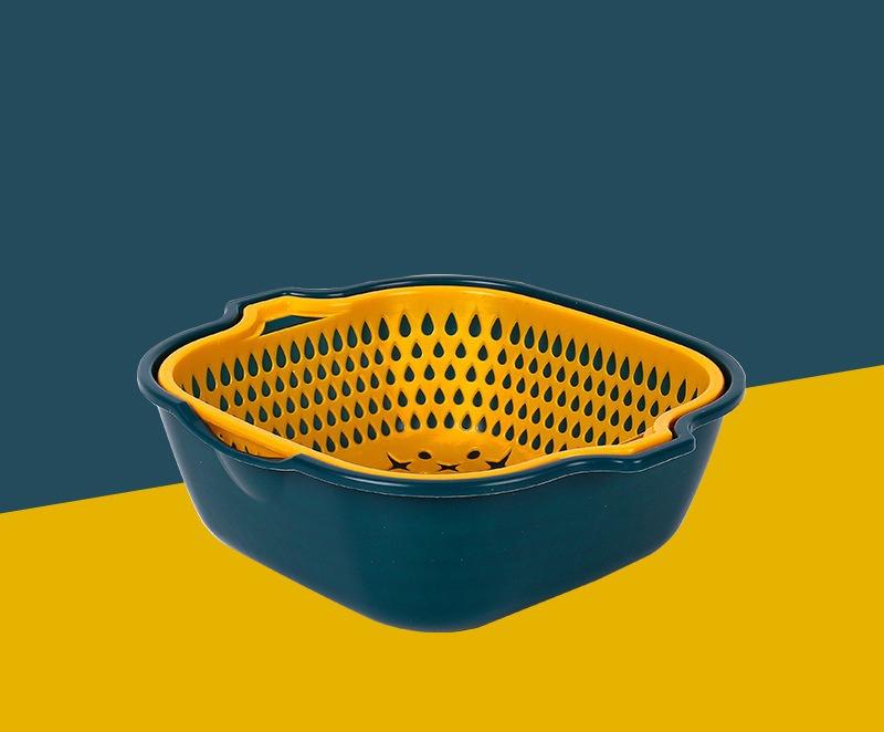 1 szt. Kosz ociekowy do kuchni Plastikowe narzędzie do czyszczenia owoców i warzyw Podwójny kosz do przechowywania Artykuły gospodarstwa domowego do kuchni i baru