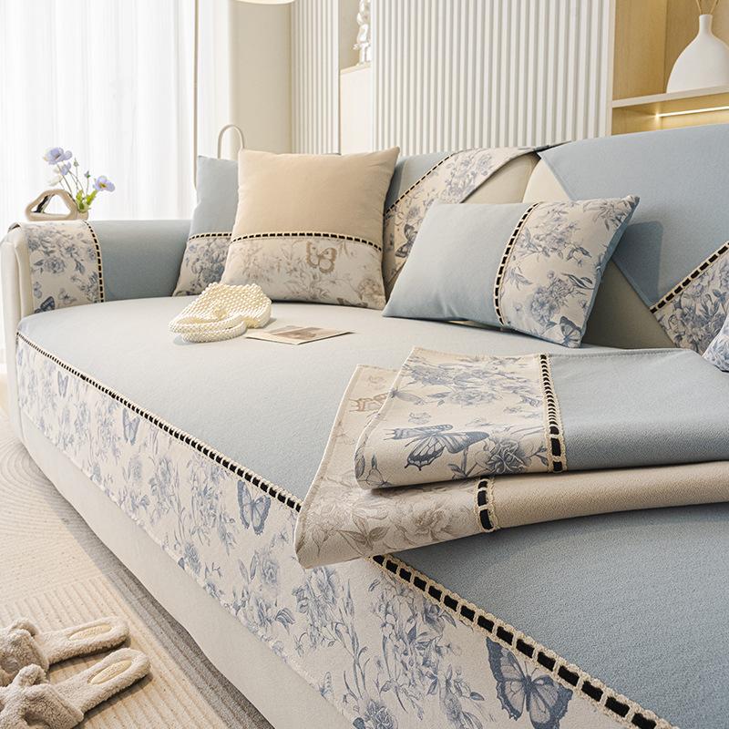 Modern Minimalist Style Chenille Sofa Cushions Four Season Universal New Anti Slip Cushion Sofa Cover Full Cover Sofa Towel