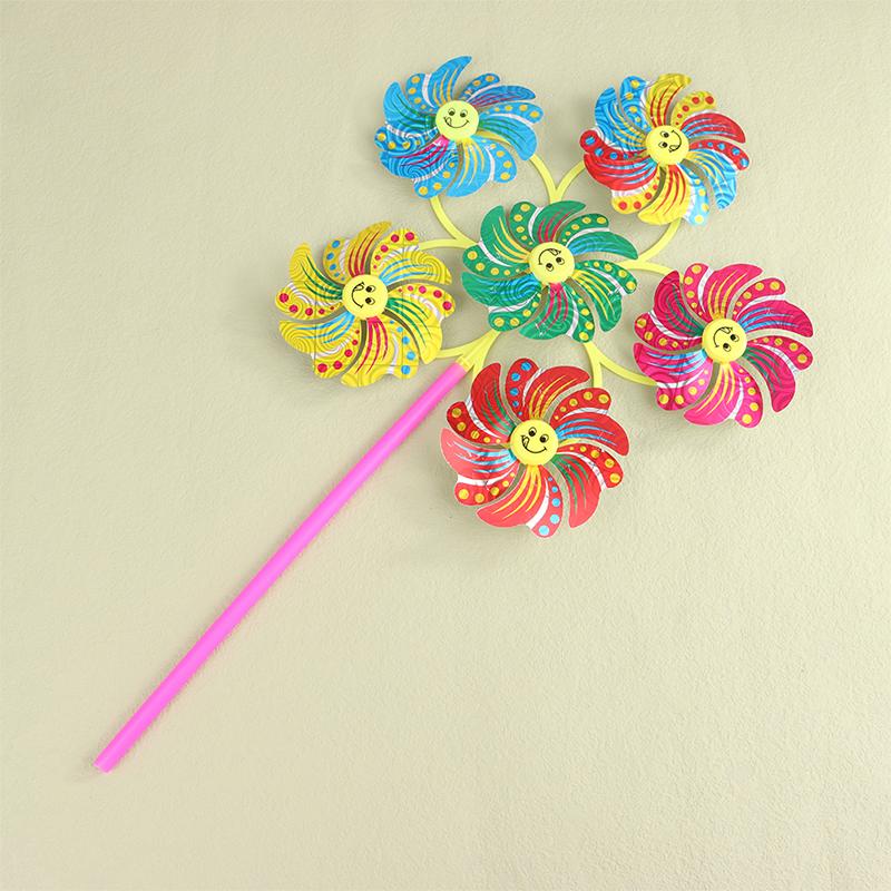 Colorful Windmill Cartoon Pinwheel Wind Spinner Home Garden Yard Decor Kid Toy
