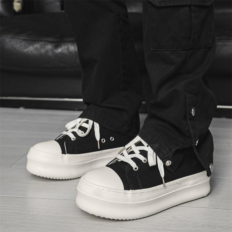 2025 New Men's Lace-Up Sneakers Casual Shoes Thick Sole Comfortable Walking Shoes Male Athletic Skate Footwear