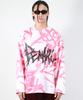 Deumakeu M Street Graffiti Logo Text Oversized T-Shirt - Red