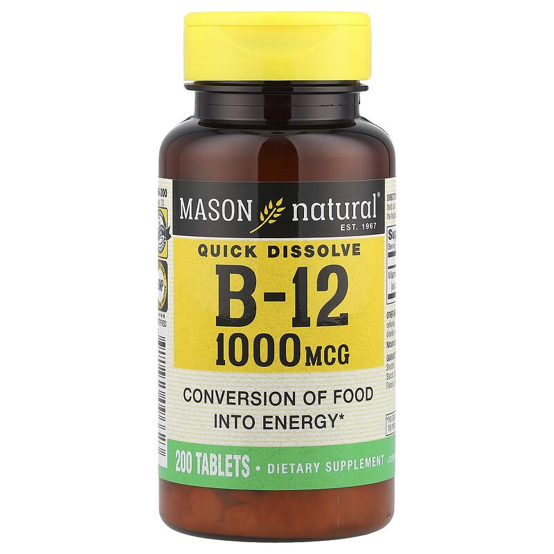 Quick Dissolve, Vitamin B-12, 1,000 Mcg, 200 Tablets