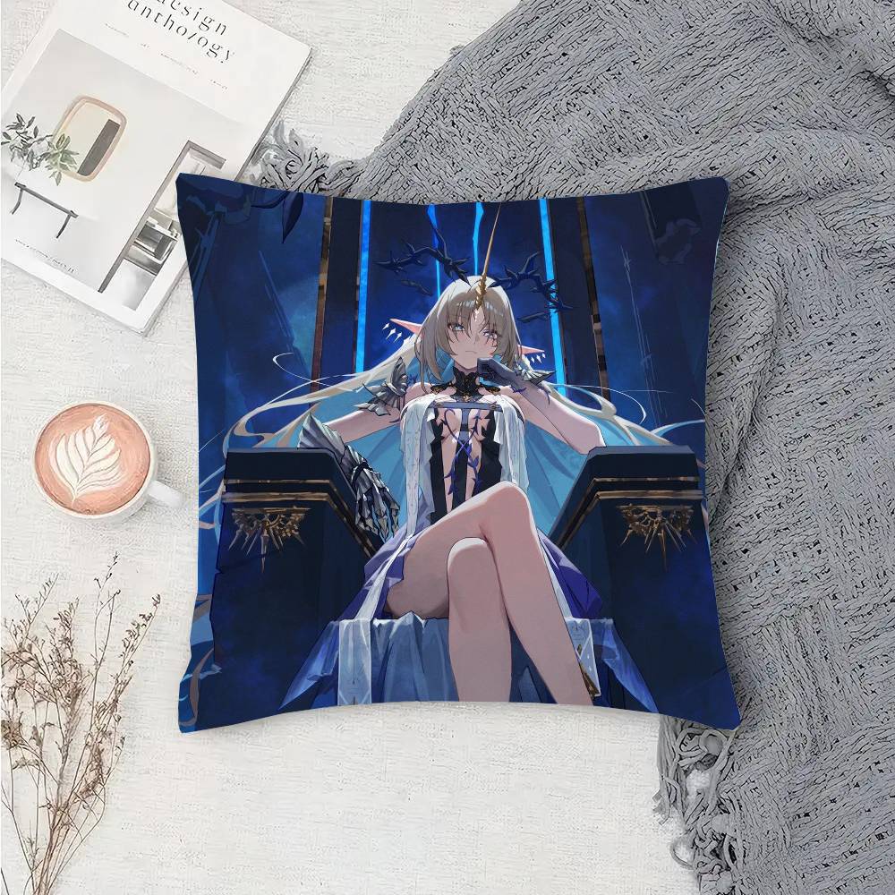 Fleurdelys Anime Game W-Wuthering Waves Pillow Case Fashion Square Pillowcase Bedroom Sofa Room Ins Decoration Leisure