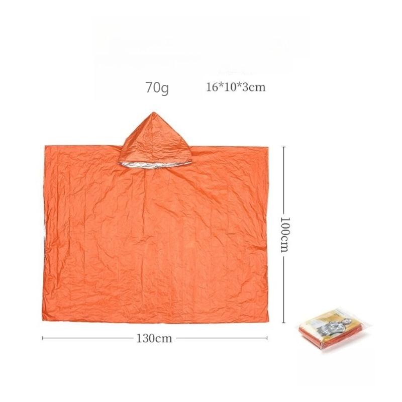 Portable First Aid Raincoat Outdoor Emergency Thermal Life-saving Blanket Mountaineering Camping Thermal Insulation Equipment оранжевый