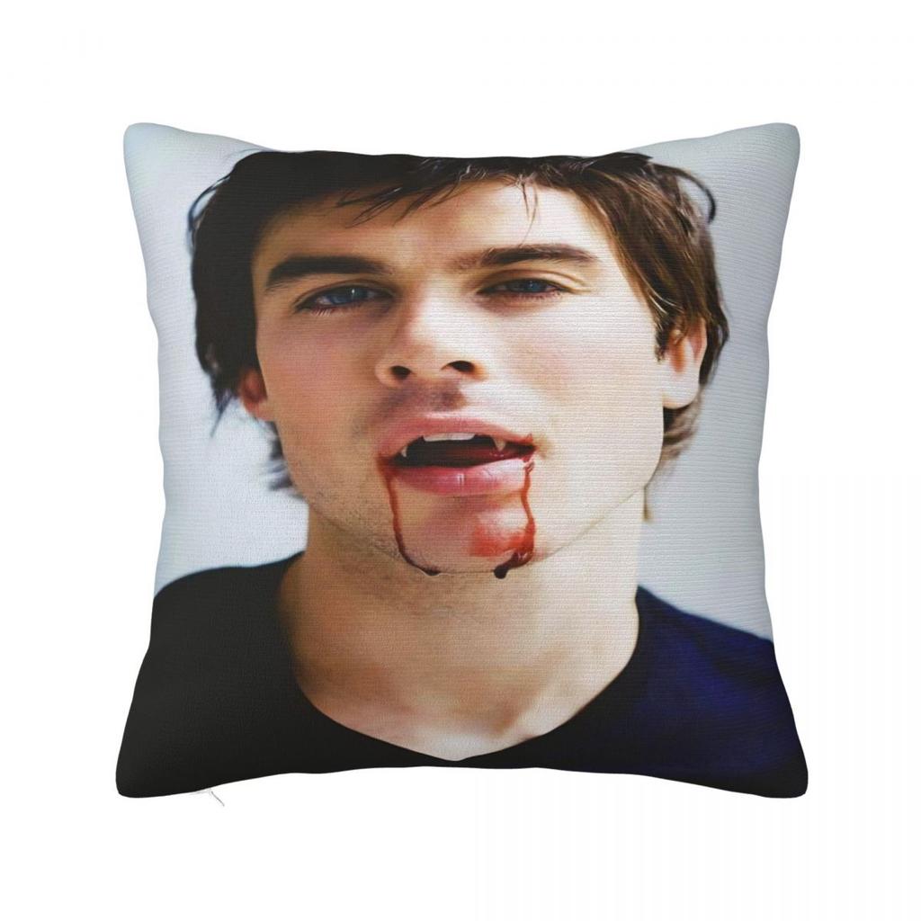 Damon Salvatore Pillow Case Novelty Pillow Cover Square Printed Cushion Cover Pillowcases For Sofa Home Decoration