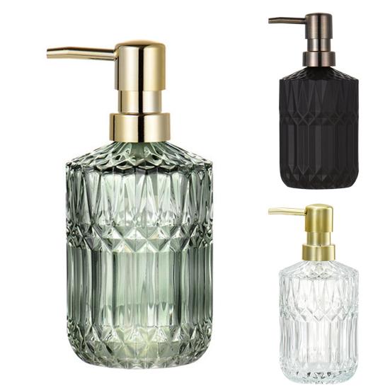 Glass Lotionflaske Sklisikker Bunn Gjennomsiktig Design Stor Kapasitet Flytende Dispenser Hjemmetilbehør