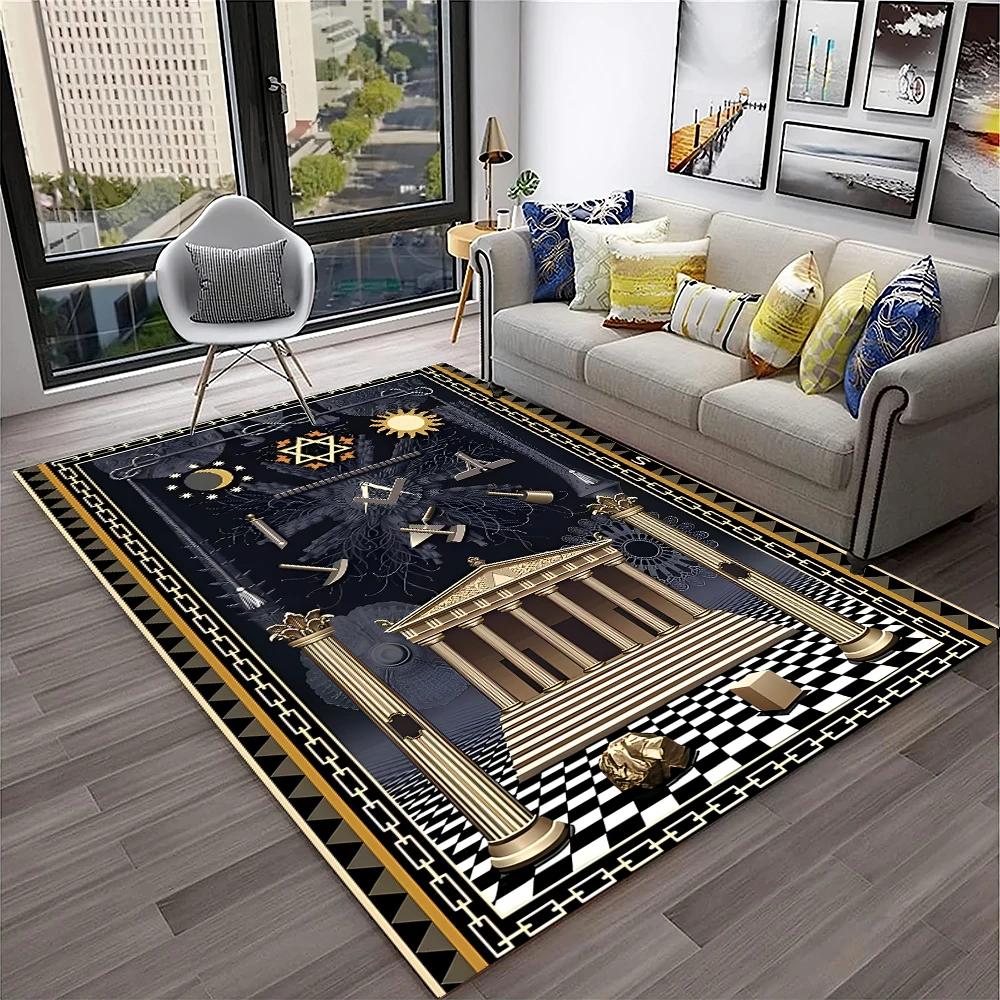 Masonic Freemasonry Illuminati Ring Carpet Rug for Home Living Room Bedroom Sofa Doormat Decor,Kid Area Rug Non slip Floor Mat
