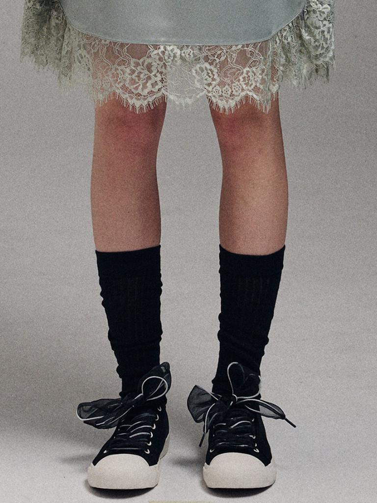 [mardimercredi] RIBBON SHOELACE_BLACK WHITE
