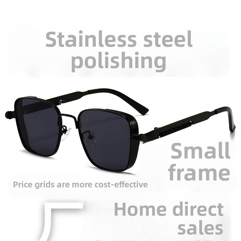 Nya Polariserade Solglasögon Män High End Stiliga Körning Special Anti UV Högkvalitativa Metall Punk Mode Trender Solglasögon