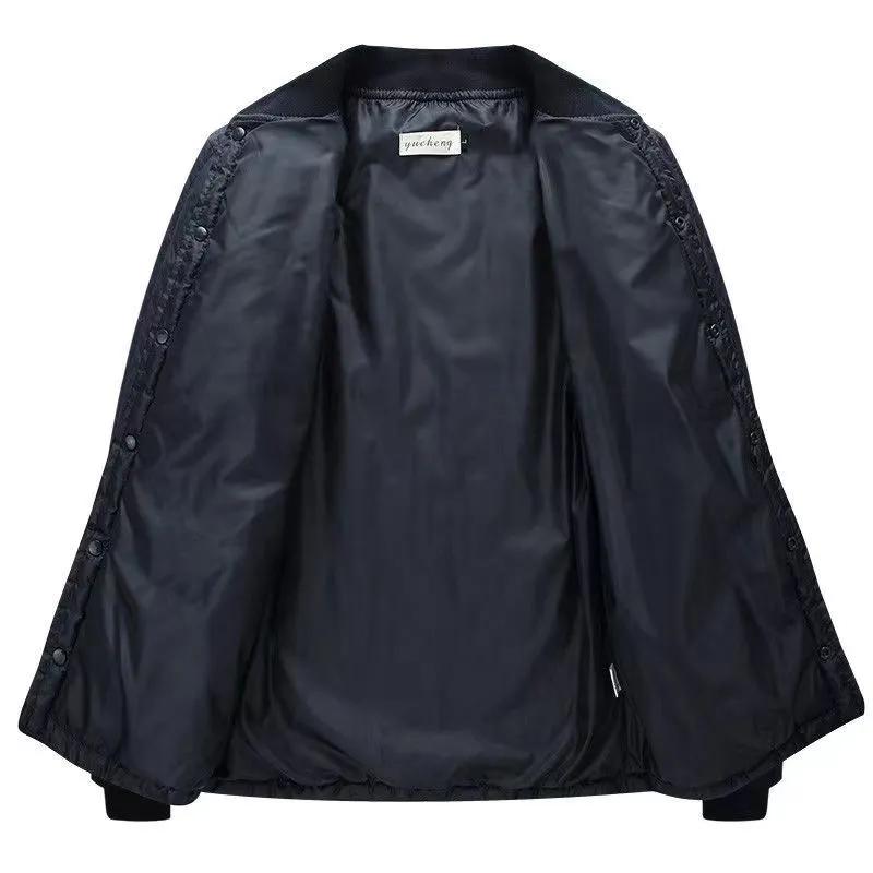 Men's Winter Thickened Warm Coat Plus Size Short-Length Fleece-Lined Jacket for Middle-Aged and Elderly Men