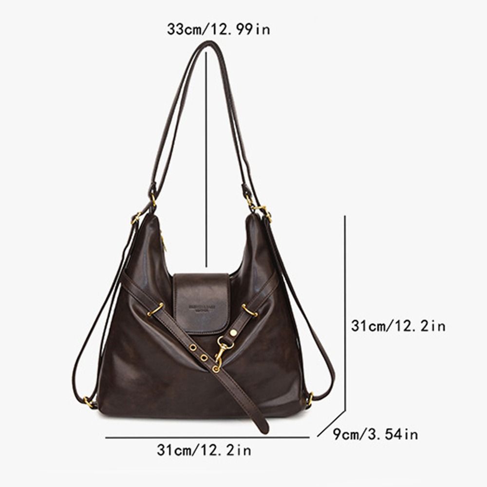 Women Fashion PU Leather Crossbody Bag Durable Adjustable Shoulder Bag Simple Backpack Bag Girls