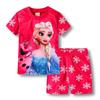 Lässige Eiskönigin Kinder Sommer Kurzarm Schlafanzug Cartoon Anzug Mädchen Baumwolle Kinder Schlafanzug Kleid Kostüme
