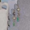 Asymmetrical Earrings, Goddess Jewelry, Crystal Earrings, Sun Moon Dangle, 18k Gold Earrings
