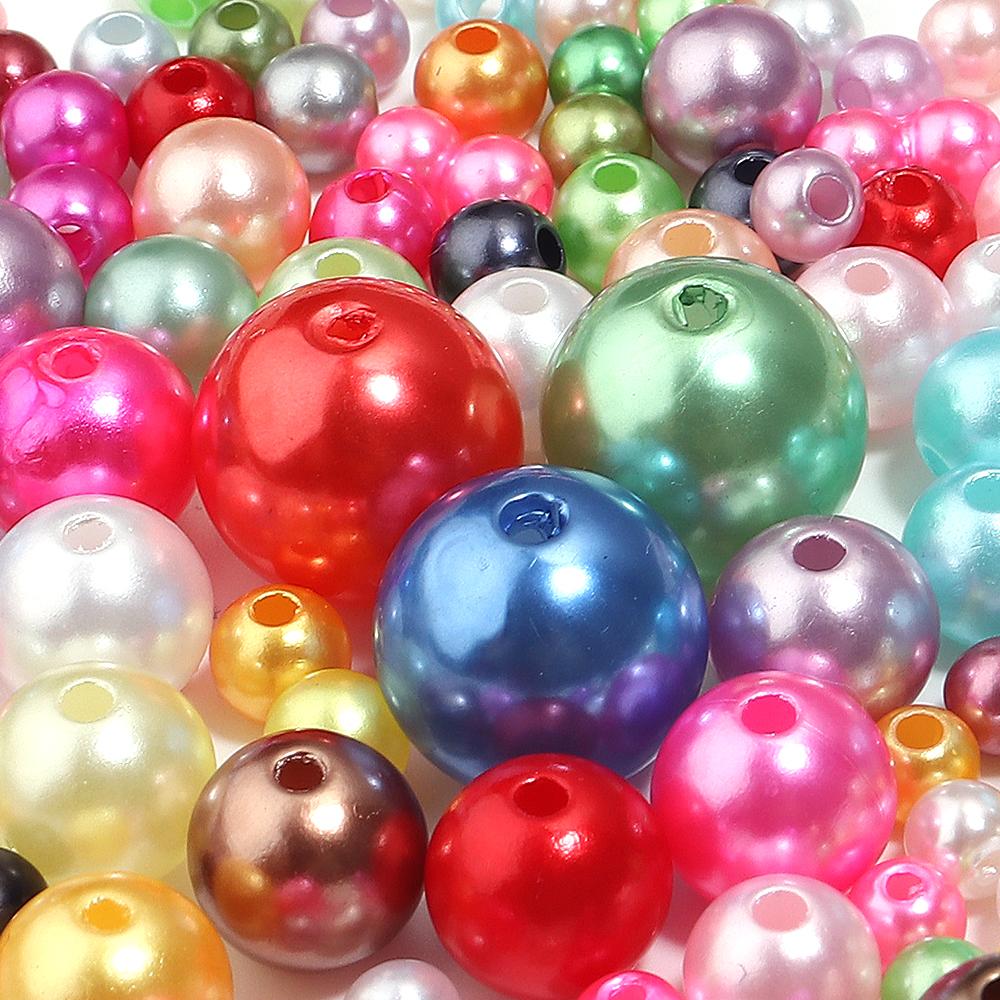10-1000pcs/lot 3-20mm ABS Imitation Pearl Beads Multicolor Loose Spaced Round Beads For DIY Charms Bracelet Necklace Wholesale
