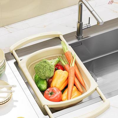 Foldable Sink Drain Basket Telescopic Kitchen Sink Colander For Washing Vegetables Portable Vegetable Washing Basket Sink Filter