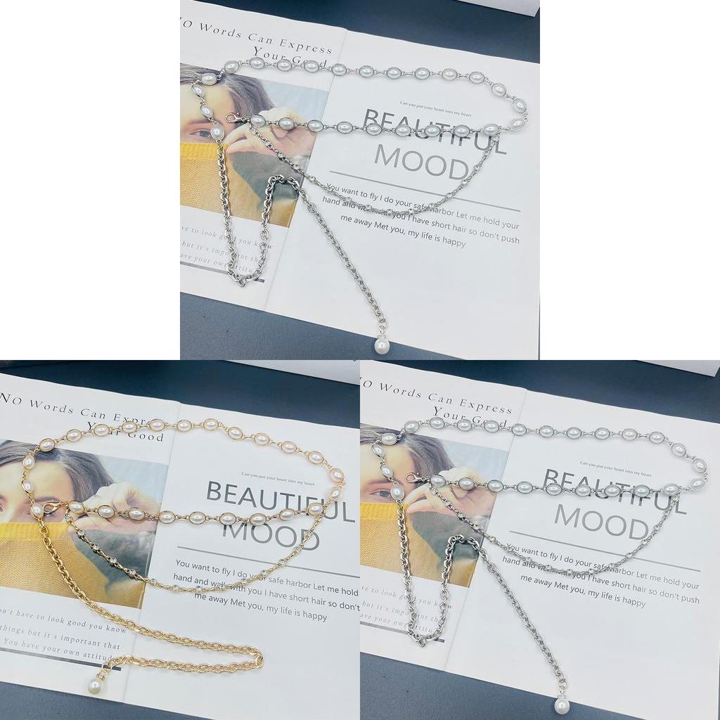 Y2k Metallic Waist Belt With Waterdiamond Embellishments For Female Fashion