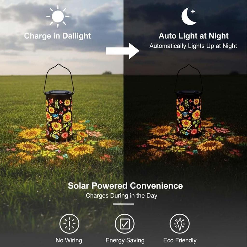Colorful Solar Sunflower Lantern Waterproof Outdoor Glow Shadow Light Solar Powered for Pathway Lawn Garden Yard Night Decor