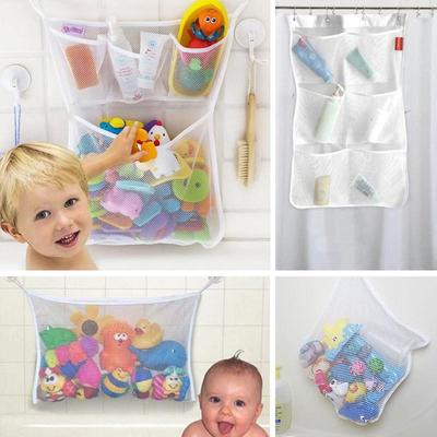 Bathroom Hanging Storage Bag – Nylon Mesh Organizer for Toys & Sundries.