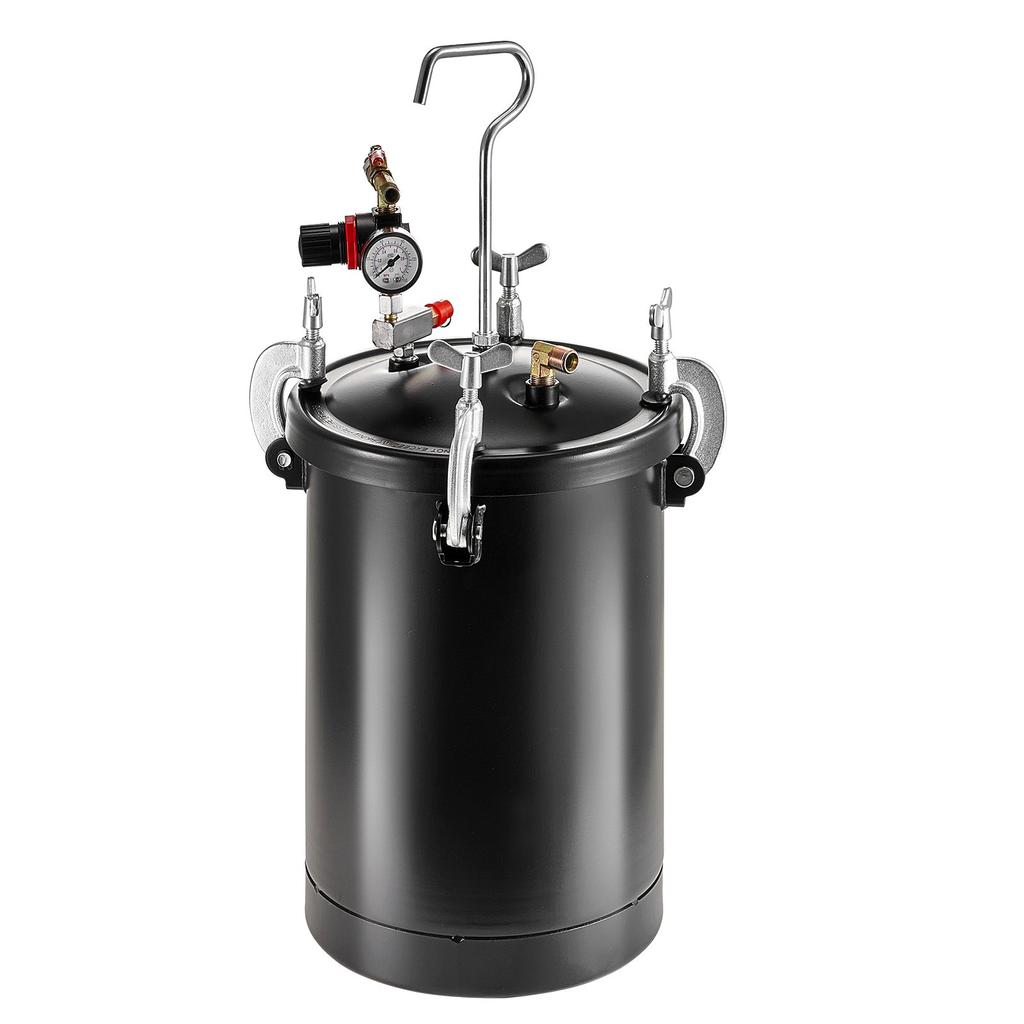 VEVOR Spray Paint Pressure Pot, 15L/3.75gal Pressure Pot Tank, 60 psi Adjustale Pressure, Steel Pressure Pot Paint Tank with Spray Gun, Hoses