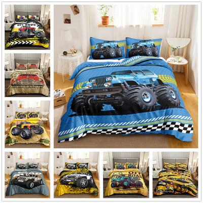 Off-Road Car Series 3D Digital Printing Kit Bedding Quilt Cover Pillowcase Three-Piece Custom