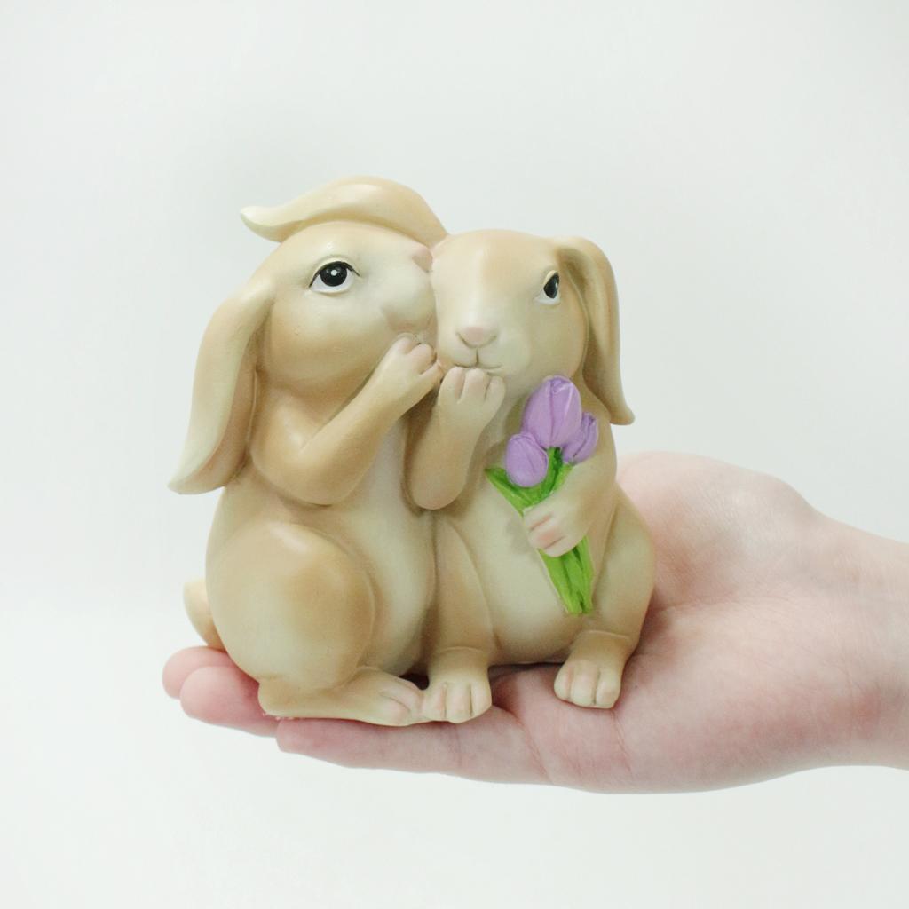 1pc Whispering Rabbit, Easter Decoration Rabbit Ornament, Secret keeping Rabbit, Handmade Resin Crafts
