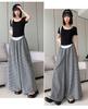 Women's Plaid High Waist Wide Leg Pants - Summer Casual, Loose & Slimming Skirt Style