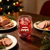 Double Layered Juice Glass Layer Cup with Santa Claus/Small Tree/Stack/Bag Patterns Decor Family Gathering Tableware Quicksand Sequins Clear