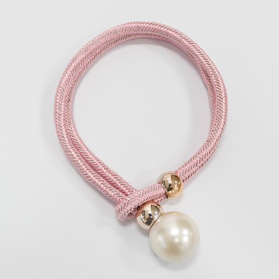 1Pc Faux Pearl Curtain Tieback, Woven Rope Adjustable Curtain Holder, Stylish Bead End Draperies Holder for Living Room Bedroom Bathroom Dormitory