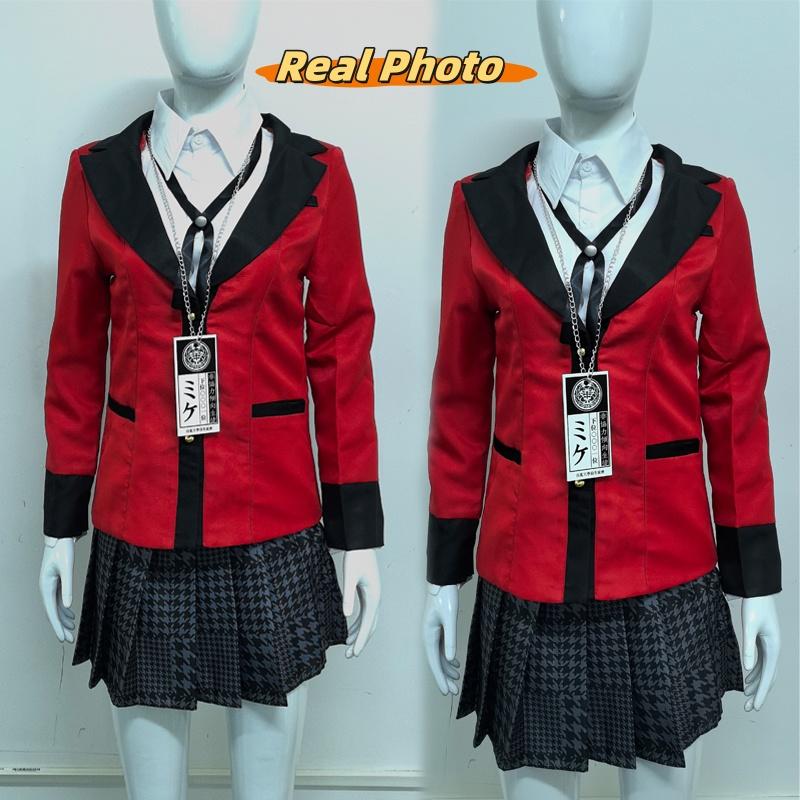 Anime Kakegurui Jabami Yumeko Cosplay-kostyme Halloween Sayaka Gambler Japansk skolejenter JK Uniform Halloween Cos