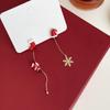 New Fashion Moving Santa Claus Tassel Earrings For Women Snowflake Christmas Tree Long Chain Asymmetric Earring New Year Zircon