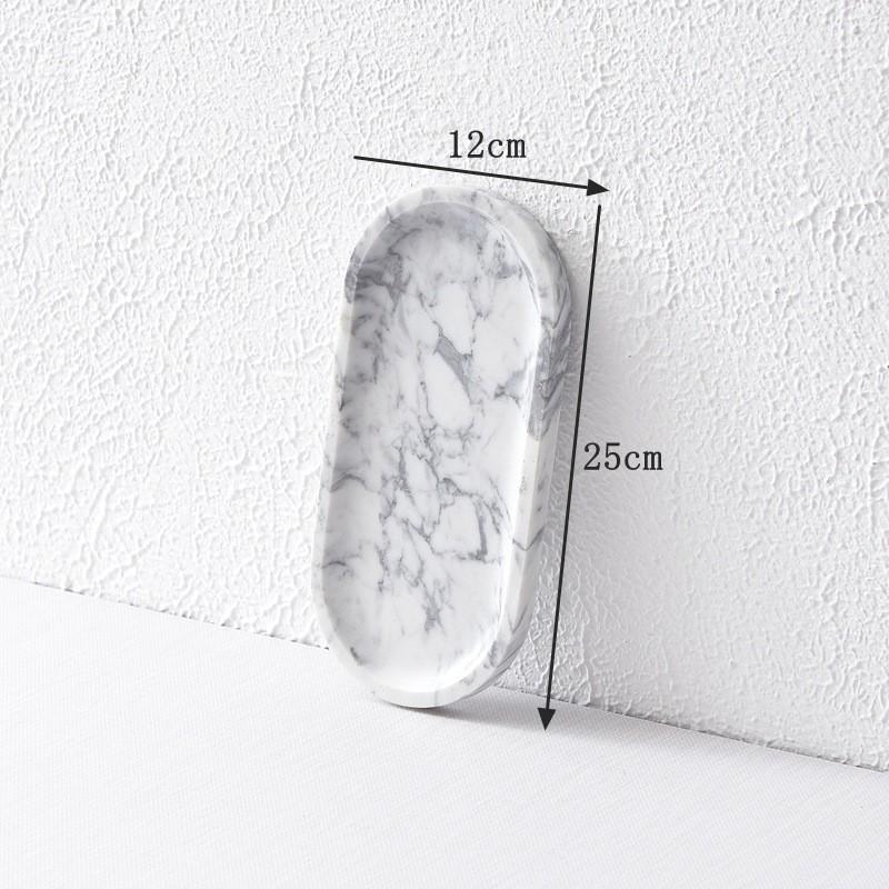 Natural Marble Soap Dispenser Tray Hotel Bathroom Vanity Organizer Modern Minimalist Decorative Serving Dish