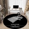 1PC Winter is Coming Office Round Rug - Perfect for Office or Study Decor, Non-Slip Backing, Decorative Floor Mat yy250916081