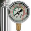 M10x1 Tooth 18NPT Back Thread Stainless Steel Pressure Gauge for 40MPA Inflator Shockproof