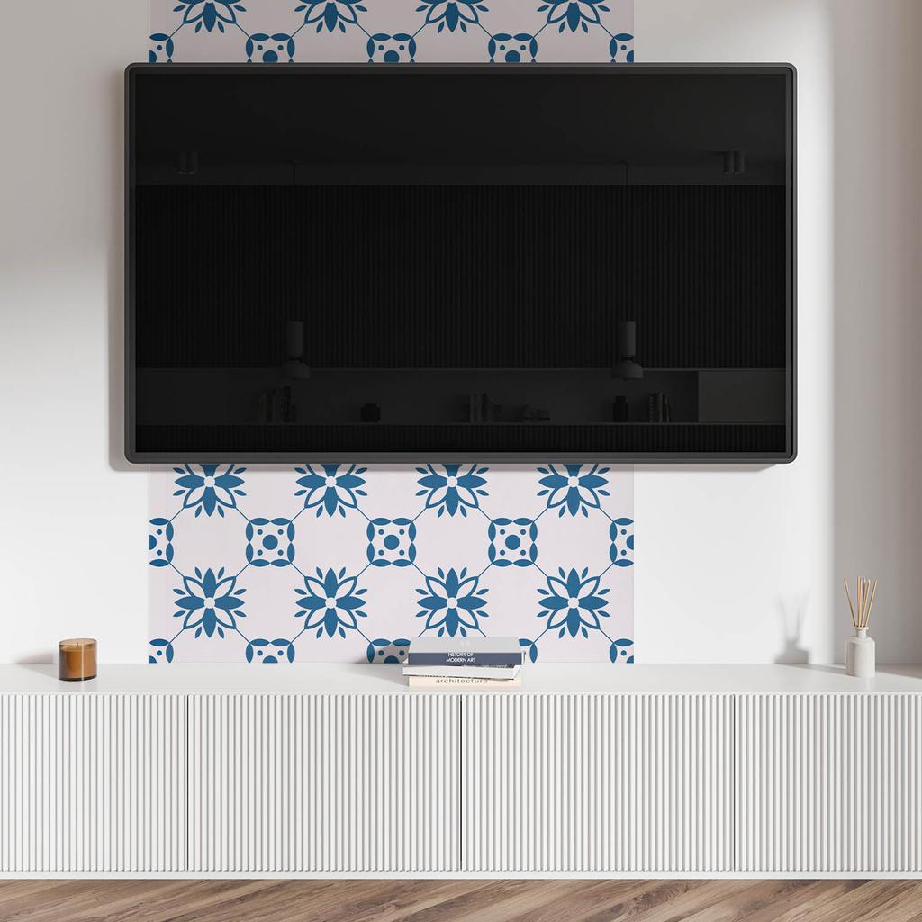 Self-Adhesive Panel With Print - Perfect For The Kitchen 100x50 Cm Floral Pattern with Leaves