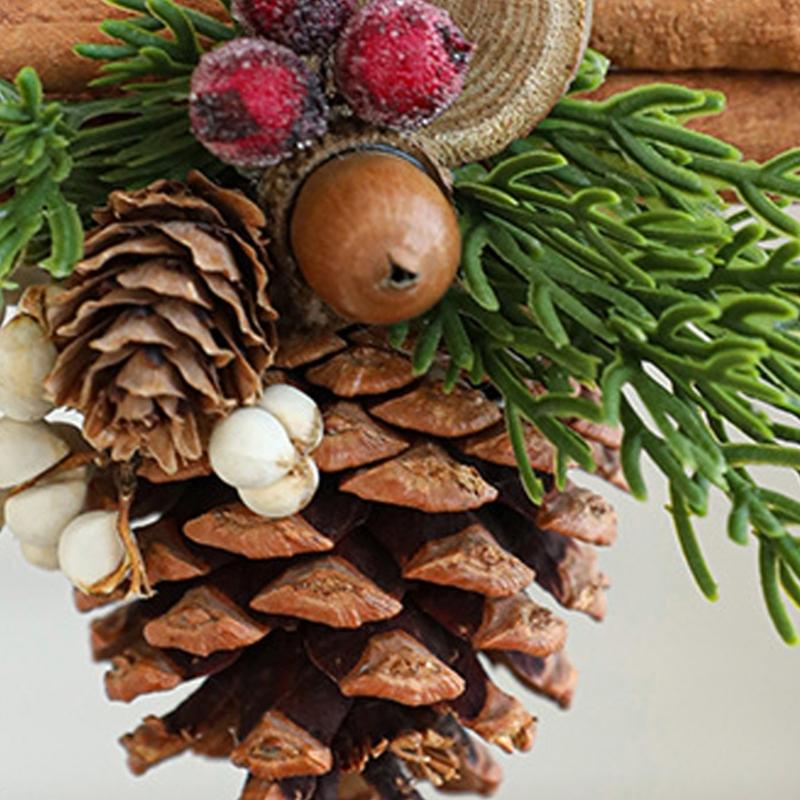 Antlers Pinecone Christmas Bells Durable Metal Fabric Decorations For Tree Home Party