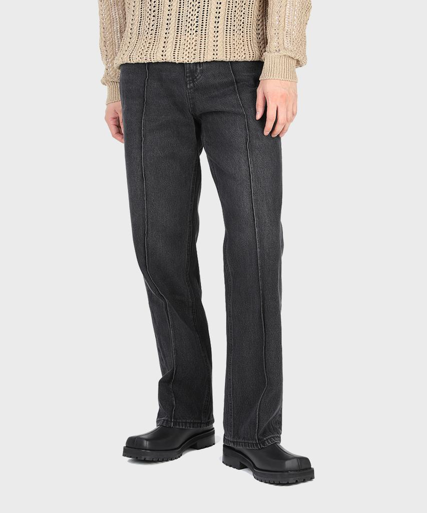 Firenze Atelier [Vibram] Center Cut Oil Pull-Up Square Toe Chelsea 5706-Oil [Matt Black]