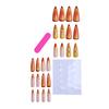 1 Set 3D Flower Press on Nails Salon Quality Almond Long Stick-on Fake Nails Removable Women Girls Full Cover Glue on False Nails