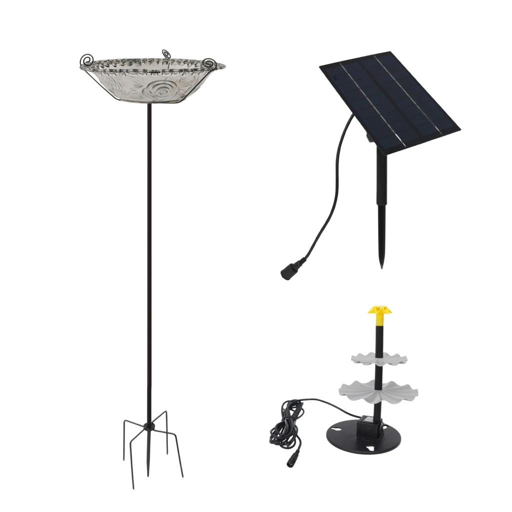 3-Tier Bird Bath with Bird Feeder for Outdoor Garden