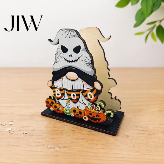 Unique Home Gifts Halloween Wooden Napkin Holder, Ghost Pumpkin Decorative Tabletop Tissue Dispenser, Square Organizer Paper Storage for Holiday