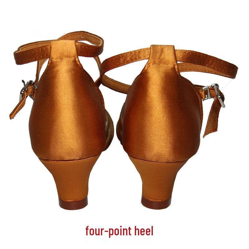 Sansha Women's Ballroom Latin Dance Shoes, Medium High Heel, Soft Sole for Square and Cha-Cha Dancing